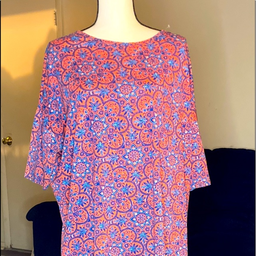 Lularoe XL, Irma Orange Blue Multi color